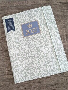 Simplified 2026-27 Monthly Planner Sage Green Floral 17 Month